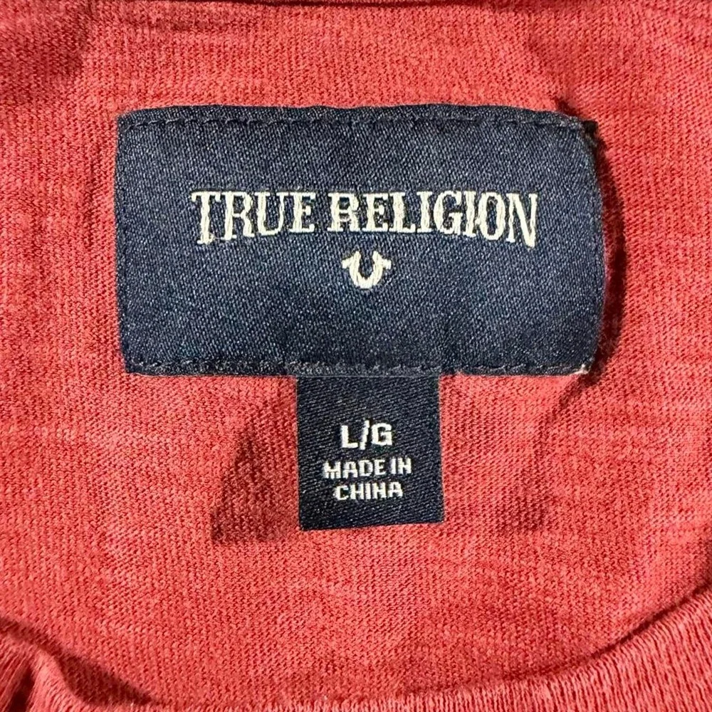 True Religion Red Bandana Print Pocket T Shirt Mens Large Y2K Streetwear Graphic